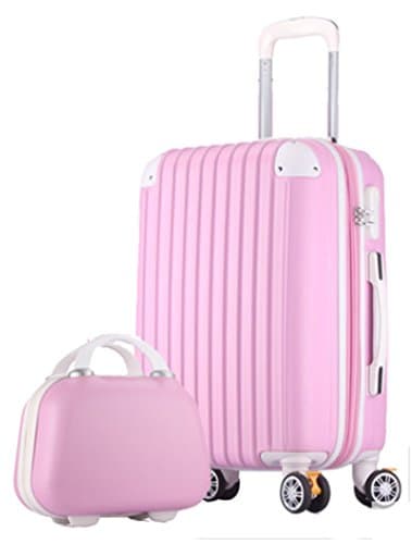 Unisex Waterproof Travller Luggage Set ABS Coded Zipper Hardside Rolling Suitcase Sets - 28 Inch Pink