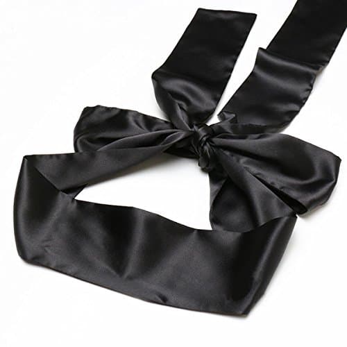 Soft Satin Eye Mask Blindfold Eye Shade Blinder Sleeping Masks (Black)