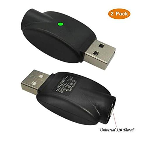 510-Thread Charger,Ego USB Smart Charger with Over-Charge Protection, Compatible with eGo Series and Other Standard 510 Threaded Devices - 2-Pack (2)