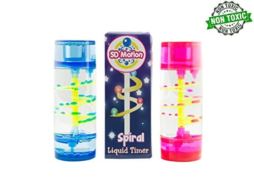 SD Motion - Spiral Liquid Bubbler Timer (Single Unit), Novelty & Fun Fidget Toy, Calm & Relaxing || Suitable for Autism Sensory Toys, ADHD, Anxiety (Red)