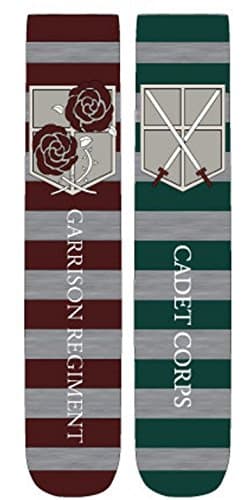 Anime Attack on Titan New Garrison Regiment Unisex 2 Pair Crew Cut Socks Cosplay