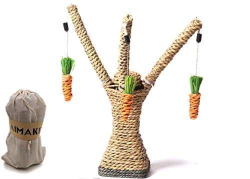 AIMAKE Upright Fork Type Sisal Rope Cat/kitty/Kitten Scratcher Scratching Posts Scratch Board/Pad with 3 Carrots Shape Toy, Pet Animal Climbing Frame/Tree Play Funny Toy