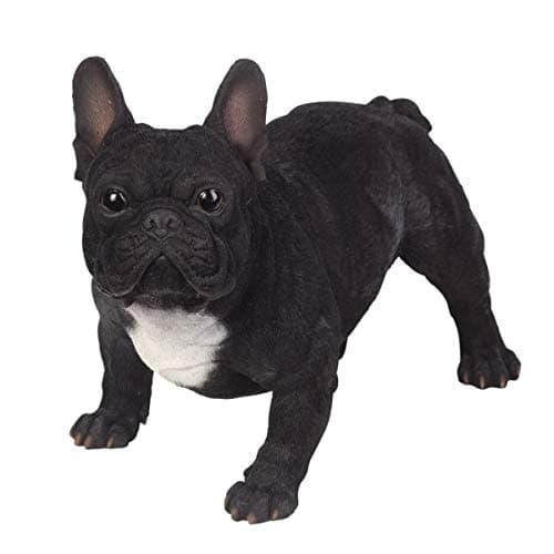 Pacific Giftware PT Realistic Large Size Statue Black and White French Bulldog Animal Dog Decorative Resin Figurine