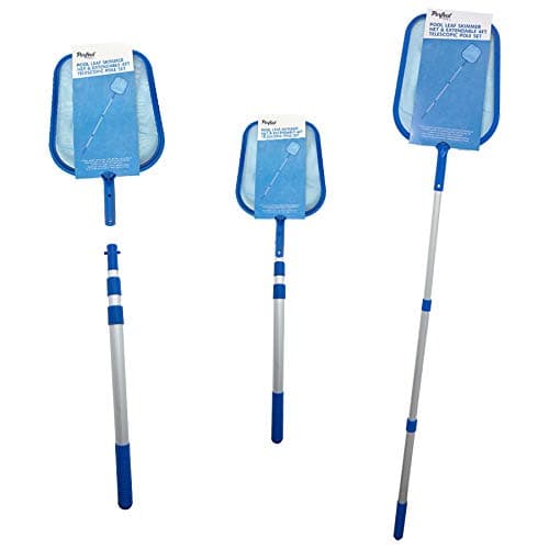 Perfect Pools Swimming Pool Skimmer Net with Aluminum Pole Deep Bag Net Heavy Duty Pool Leaf Rake with Deep Bag Leaf Catcher Cleaner