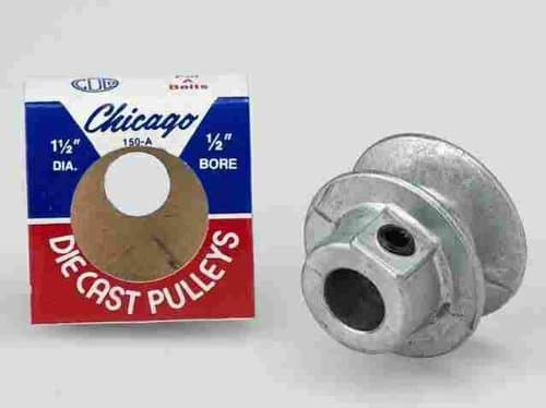Chicago Die Cast 1 1/2 in. Dia. Zinc Single V Grooved Pulley