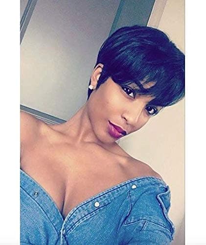 Naseily Short Black Pixie Cut Wig Short Wigs for Women Short Cut Synthetic Wigs for Black Women African American Wigs