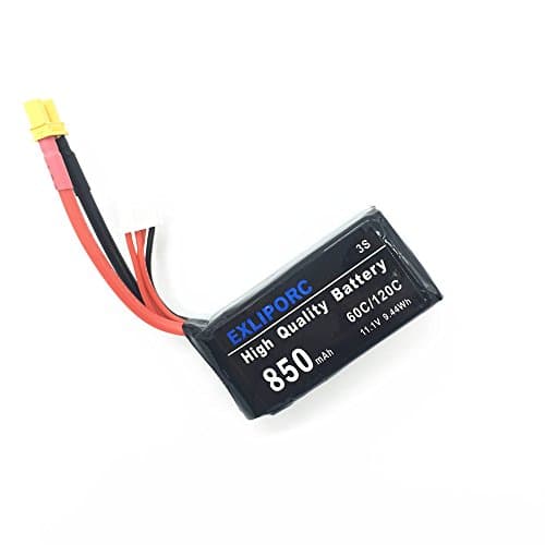EXLIPORC 11.1V 850mAh 60C 3S LiPo Battery Pack with XT30 Plug for FPV Racing Drone