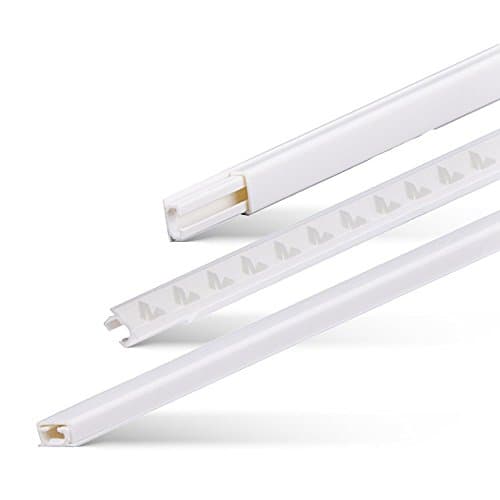 XZYER PVC Cable Trunking, 20 inches Wire Channel for Maintain a Neat Installation, Ideal for phone/fax line/speaker cable/lamp cord/telephone cables, 6-Pack Cord Organizer (White)