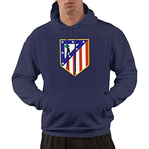 BAIMUDA Atletico Madrid Drawstring Pockets Pullover Hoodie Hooded Sweatshirt for Mens