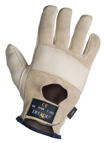 Decade 49805 Leather Anti-Vibration Full-Finger Left Hand Premium Sport Cuff Glove with Gfom, Buff, XX-Large