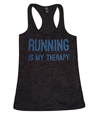 Running Is My Therapy Tank (large, black)