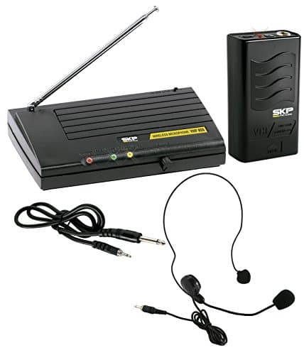 SKP PRO AUDIO Single Channel VHF Wireless Headset Guitar Cable Microphone System (VHF-855)