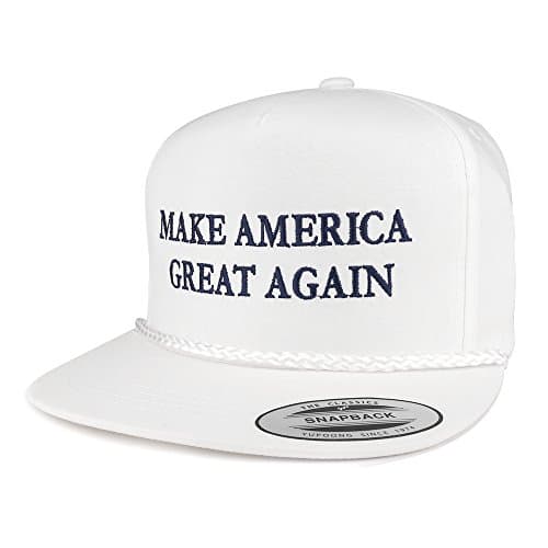 Make America Great Again Hat with Donald Trump Embroidered Cap (One Size, White)