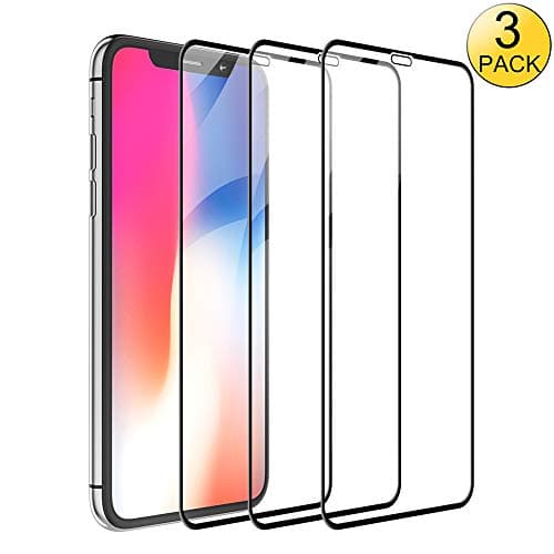 iPhone Xs Screen Protector 3 Packs Ultra Thin Clear Anti-Scratch Anti-Fingerprint Anti-Bubbles 9H Hardness Case Friendly Tempered Glass Screen Protector Full Coverage Edge to Edge Film for iPhone Xs