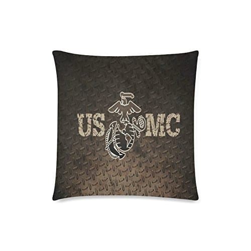 USMC United States Marine Corps Marines Semper Fi Rectangle Sofa Home Decorative Throw Pillow Case Cushion Cover Cotton Polyester Twin Side Printing 18 x 18 inches