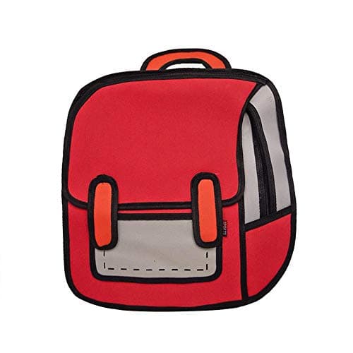 Highplus Fashion Creative Women 2D Drawing Backpack 3D Jump Style Cartoon School Bag