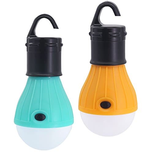 2 Packs SlimK Gen 2 Camping Tent Lantern LED Bulb Tent Night Light Emergency (Turquoise+Yellow)