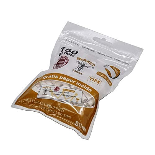 anyilon 1 Pack 150Pcs Hornet Hand-Rolled Cigarette Paper Per Rolled Tips Natural Prerolled for Cigarette Rolling Paper 6MM