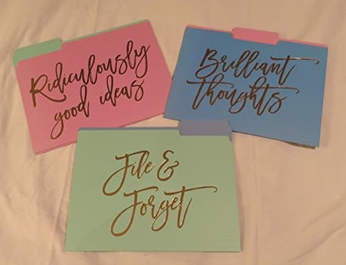 Roobee File Folders File & Forget, Ridiculously Good Ideas, Brilliant Thoughts 9 ct