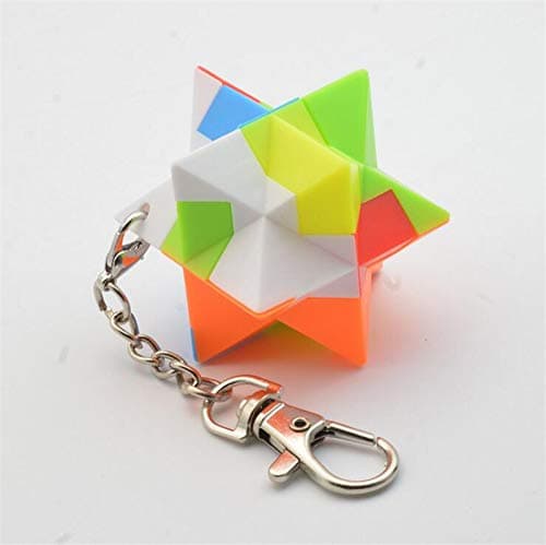 LeFun 2PCS Star Building Block Keychain Magic Cube Small Funny Toy Cube Pendant