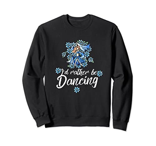 Unisex I'd rather be dancing sweatshirt belly dancing art floral Large Black