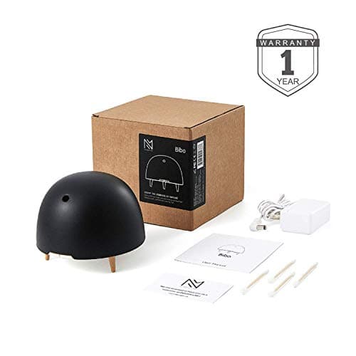 Essential Oil Diffuser 180ML handmade Ceramic&Beech Wood Aromatherapy Humidifier with adjustable mist mode&night light,waterless auto shut-off and timing set, silent fan. ZEIGGA LAB