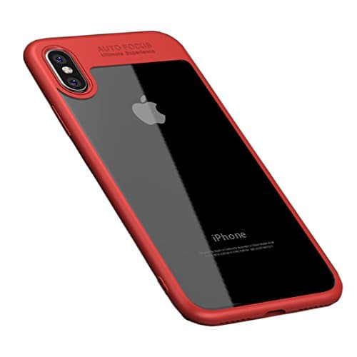 OOKOO iPhone X Case, Silicon & Acrylic Cover for iPhone 10 - Red