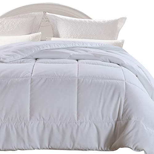 EMONIA King Size Comforter White for All Seasons, Quilted Down Alternative Duvet Insert-Hotel Collection Reversible Hypoallergenic Light and Machine Washable