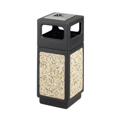 Safco Canmeleon 15 Gallon Waste Receptacle / Garbage Bin (Aggregate Panel, Ash Urn/Side Open) Model 9470NC from ABC Office