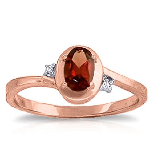 ALARRI 0.51 Carat 14K Solid Rose Gold Atlantis Garnet Diamond Ring With Ring Size 10