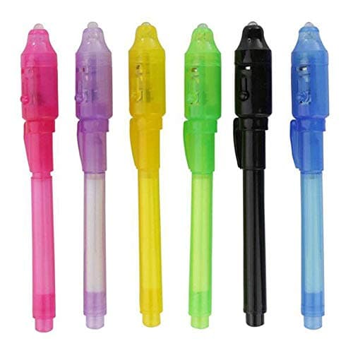 Domccy Invisible Ink Pen with UV Light (7 Colors) Office Supplies, Stationery, Pencil case, Pen, Pencil Sharpener