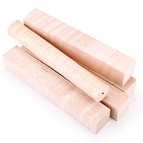 Maple, Curly Pen Blank 3/4" x 3/4" x 5" 5-piece