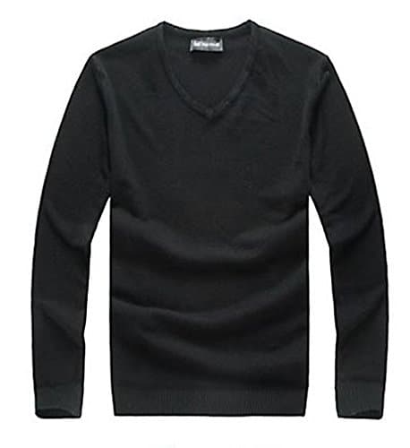Tophaz Men's Stylish Slim Knitted Basic V Neck Sweater Thin Plain Pullover SW04