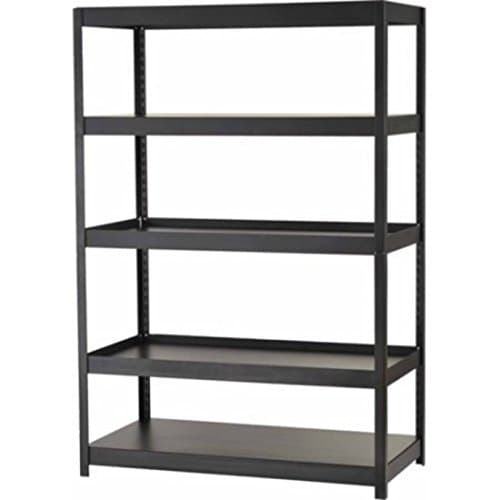 5-Shelf Durable Steel Construction Black Shelving Organizer
