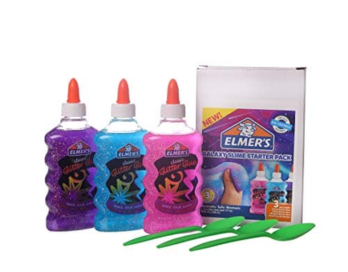 Galaxy Glitter Glue Starter Kit + 3 Mixing Spoons (3 Pack)