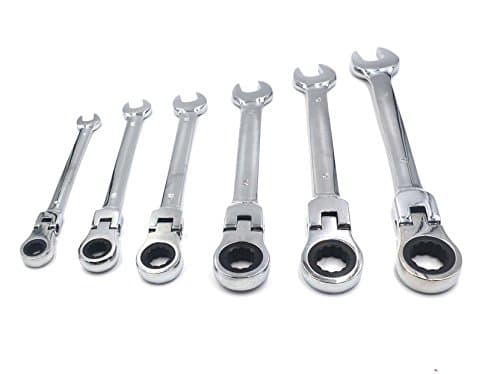 HANLUR 6Pcs Flex-Head Combination Ratcheting Wrench Set