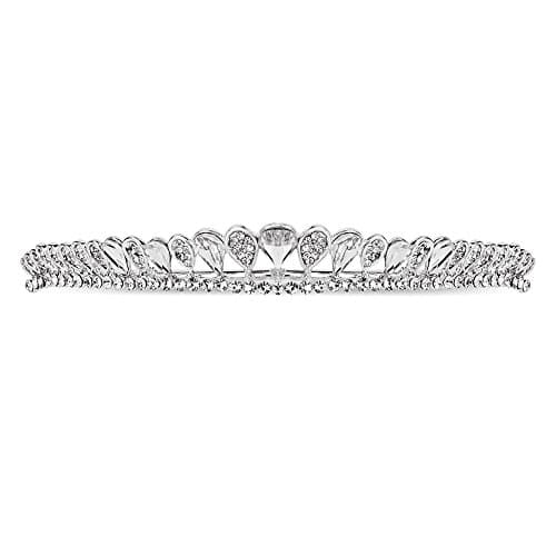 ANGSTEP Rhinestones Crystal Tree Leaf Style Bridal Tiara Crown Headband Prom Wedding Hair Jewelry (HG-4)