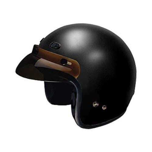 HCI-10 Matt Black Open Face Motorcycle / Scooter Helmet with Bubble Visor (Medium)