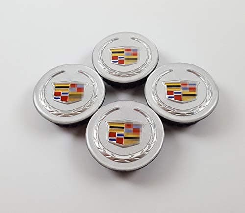 LANDPARD 4PC 2.6" Set Silver Wheel Center Hub Caps Cadillac ATS CTS DTS SRX STS XLR XTS