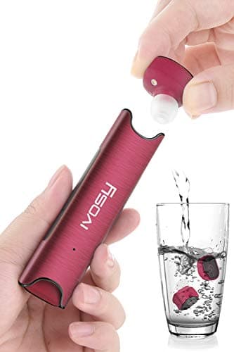 True Wireless Earbuds, 5.0 Bluetooth Headphones with Mic, IPX7 Waterproof Cordless Earphones, Noise Cancelling Airbuds with Microphone for Android iOS Cell Phones Running Sports - Bass, BT 5.0, Red