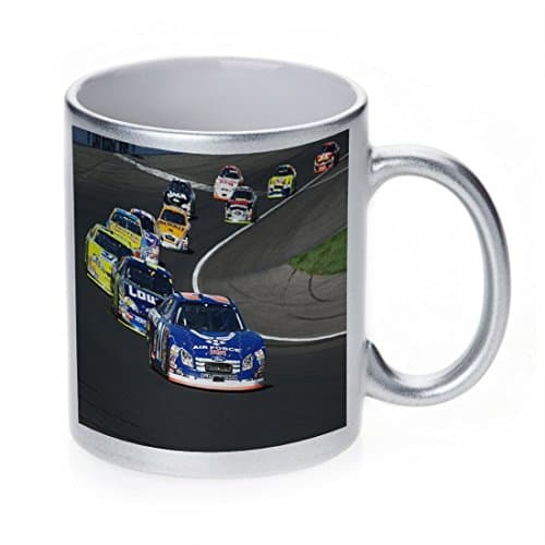 Nascar Racing 11 oz. Silver Sparkle Coffee Cup Mug