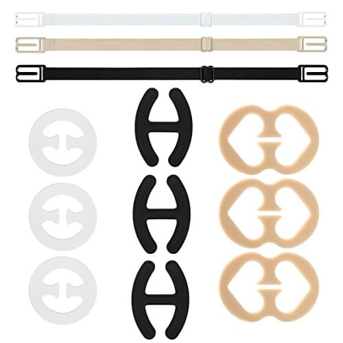 Bra Strap Clips, Elastic Non-slip 12 Pieces Bra Clips and Bra Straps Holder for Women Bra Strap Clips Conceal Straps Cleavage Control