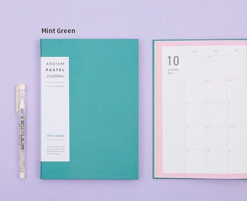 2018 ARDIUM Pastel Journal / Monthly Weekly Yearly Scheduler Organize Notepad Planner Year Daily Woman Diary Calendars No (Mint Green)
