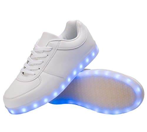 KolHit Unisex LED Light Up Sneakers USB Charging Luminous Flat Shoes