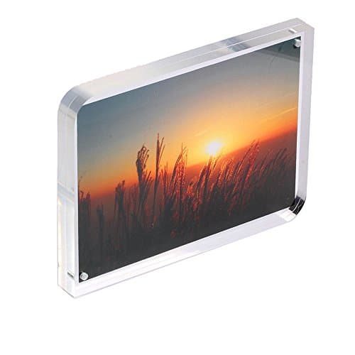 iNINJA(TM)3.5x5" Unique Designed 2 Round Edge Clear Acrylic Frames Photo Frame - Picture Frames,Free Stand in Desk/Table 8mm Thickness for Double Sided Photo Seethrough
