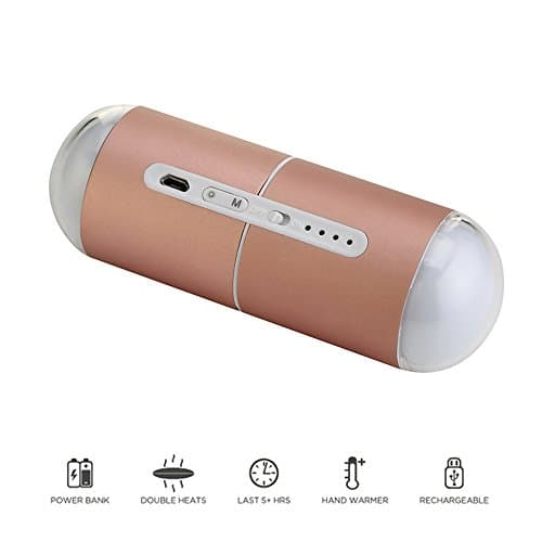 Hand Warmer, Hand Heater provides Comfortable, Soothing Warmth for Hours, 6000mah Reusable Rechargeable Portable USB Charger Power Bank For Most Cell Phones & Mobile Devices (Pink)