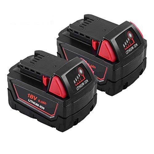 2Pack Replacement Battery for Milwaukee, 18V 6.0 Ah Li-ion Replacement Battery for Milwaukee 18Volt 48-11-1820 48-11-1850 48-11-1860 48-11-1828 48-11-10
