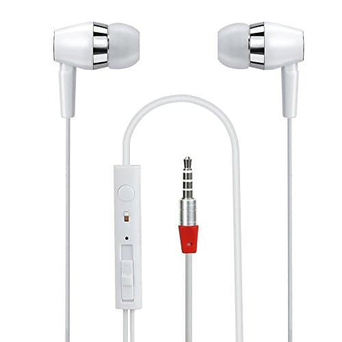 HONEBIAO new ear wire conversion mixer with microphone common headphone, earphone heavy bass music fever level, easy to use, 3.5mm plug black White(White)