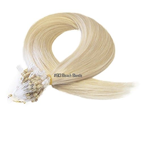 20" 40Strands X 0.8G Micro Loop Ring REMY Human Hair Extensions-#613 Bleach Blond -Grade AAA