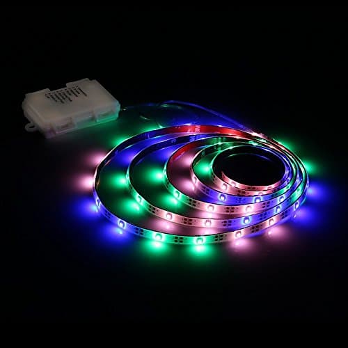 LED Strip Lights Battery Powered, PGB 6.56FT 8 Light Modes LED Light Strip with Remote, IP65 Waterproof, SMD 3528 60 LEDs DC 4.5V LED TV Light